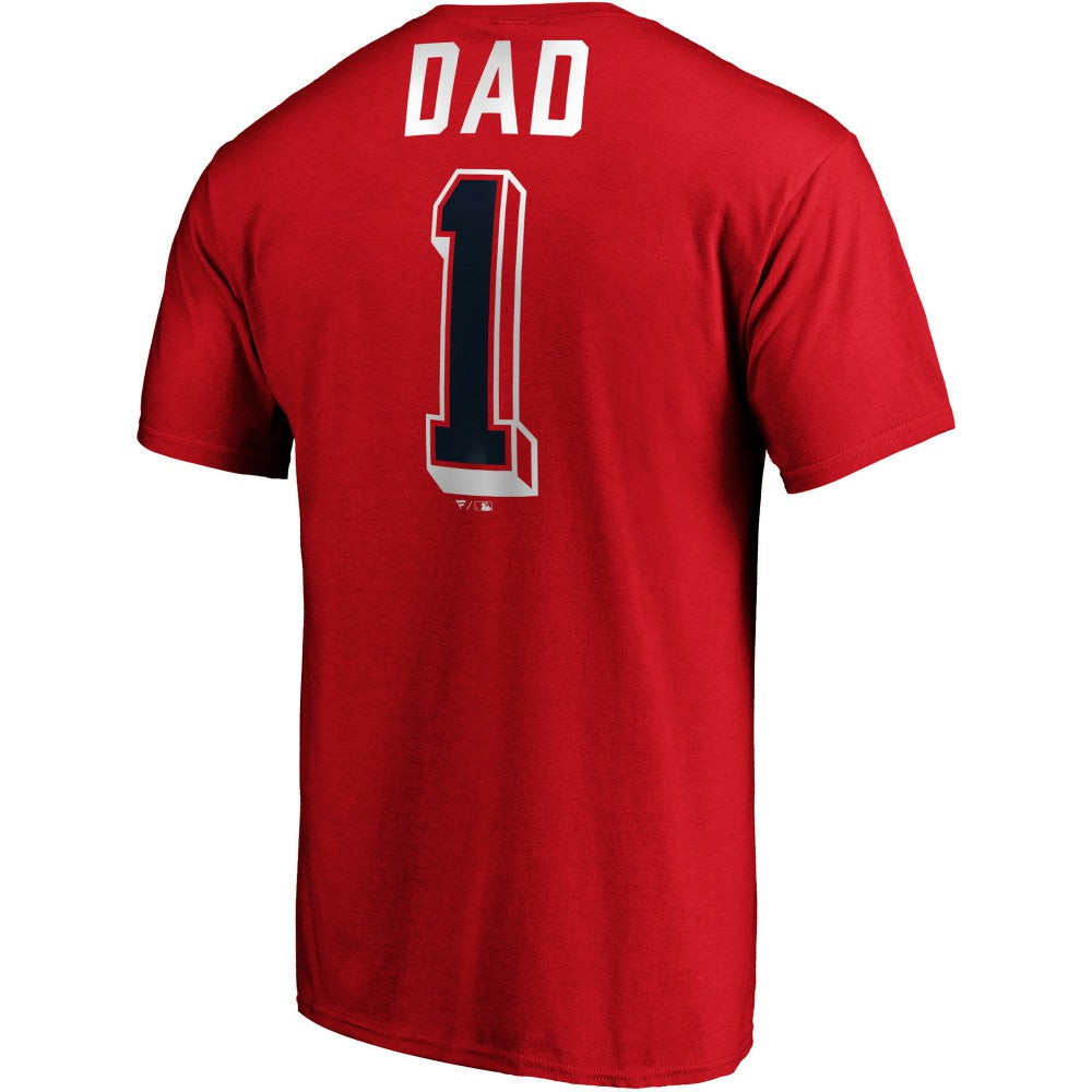 Red Los Angeles Angels Fanatics Number One Dad Team T-Shirt