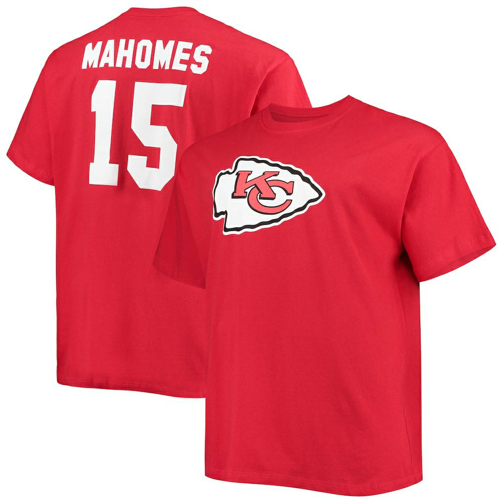 Patrick Mahomes  Big & Tall Player Name & Number T-Shirt - Kansas City Chiefs T-shirts