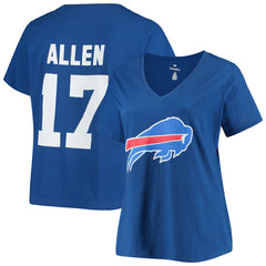 Josh Allen  Women's Plus Size Name & Number V-Neck T-Shirt - Buffalo Bills T-shirts