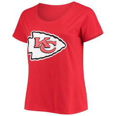 Travis Kelce  Women's Plus Size Fair Catch Name & Number Scoop Neck T-Shirt - Kansas City Chiefs T-shirts