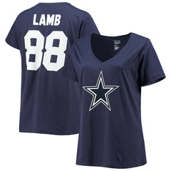 CeeDee Lamb  Women's Plus Size Name & Number V-Neck T-Shirt - Dallas Cowboys T-shirts