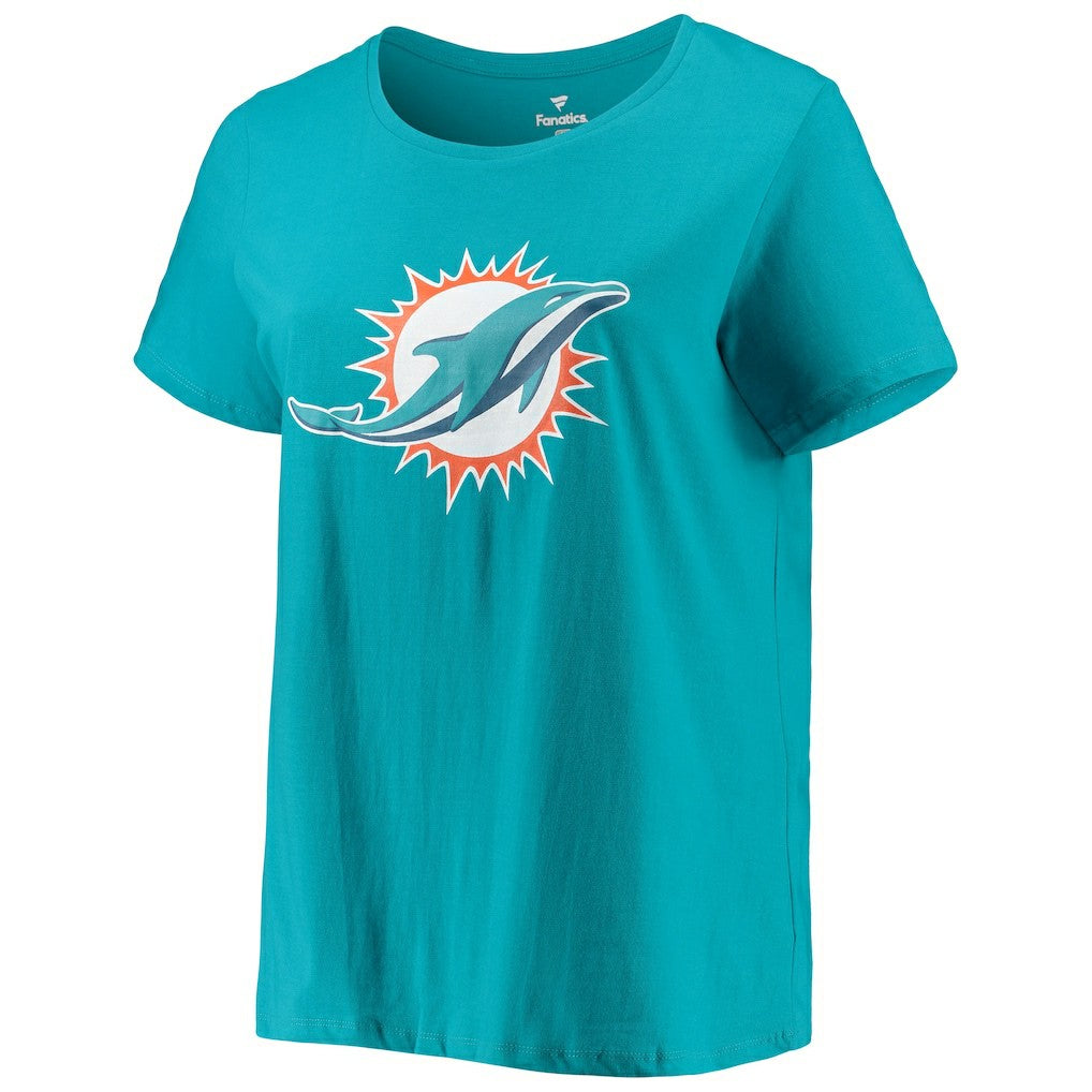 Tua Tagovailoa  Women's Plus Size Fair Catch Name & Number Scoop Neck T-Shirt - Miami Dolphins T-shirts