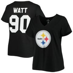 T.J. Watt  Women's Plus Size Name & Number V-Neck T-Shirt - Pittsburgh Steelers T-shirts