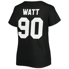 T.J. Watt  Women's Plus Size Name & Number V-Neck T-Shirt - Pittsburgh Steelers T-shirts
