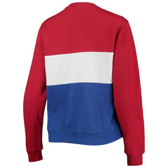 Royal Chicago Cubs Mitchell & Ness Women's Color Block 2.0 Pullover Sweatshirt