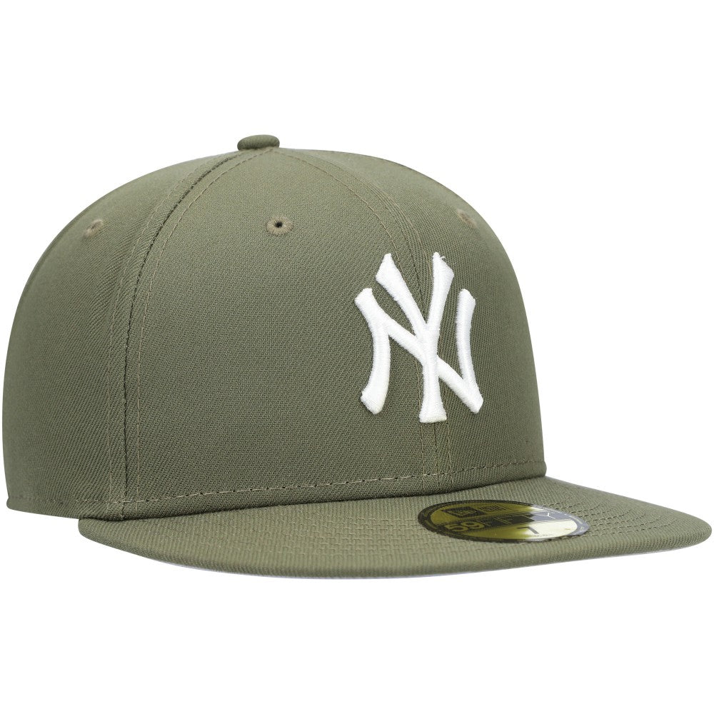 Olive New York Yankees New Era White Logo 59FIFTY Fitted Hat