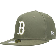 Olive Boston Red Sox New Era White Logo 59FIFTY Fitted Hat