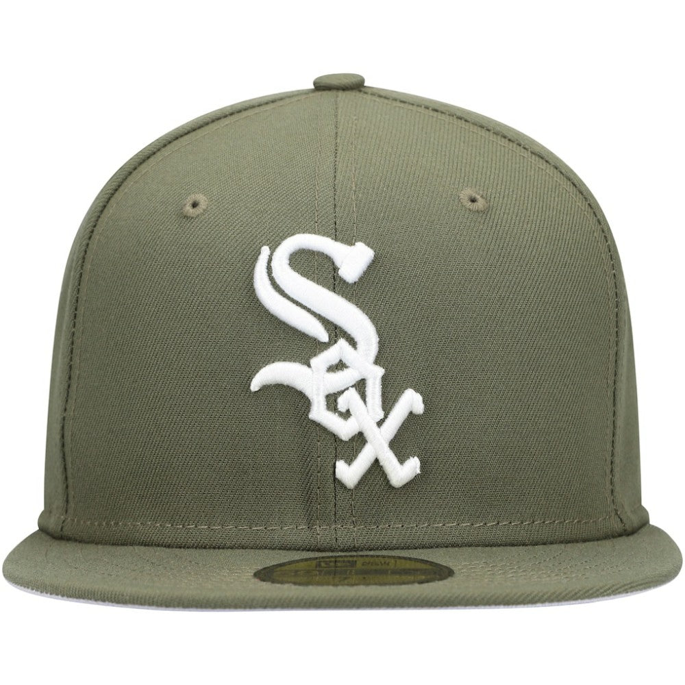 Olive Chicago White Sox New Era White Logo 59FIFTY Fitted Hat