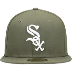 Olive Chicago White Sox New Era White Logo 59FIFTY Fitted Hat