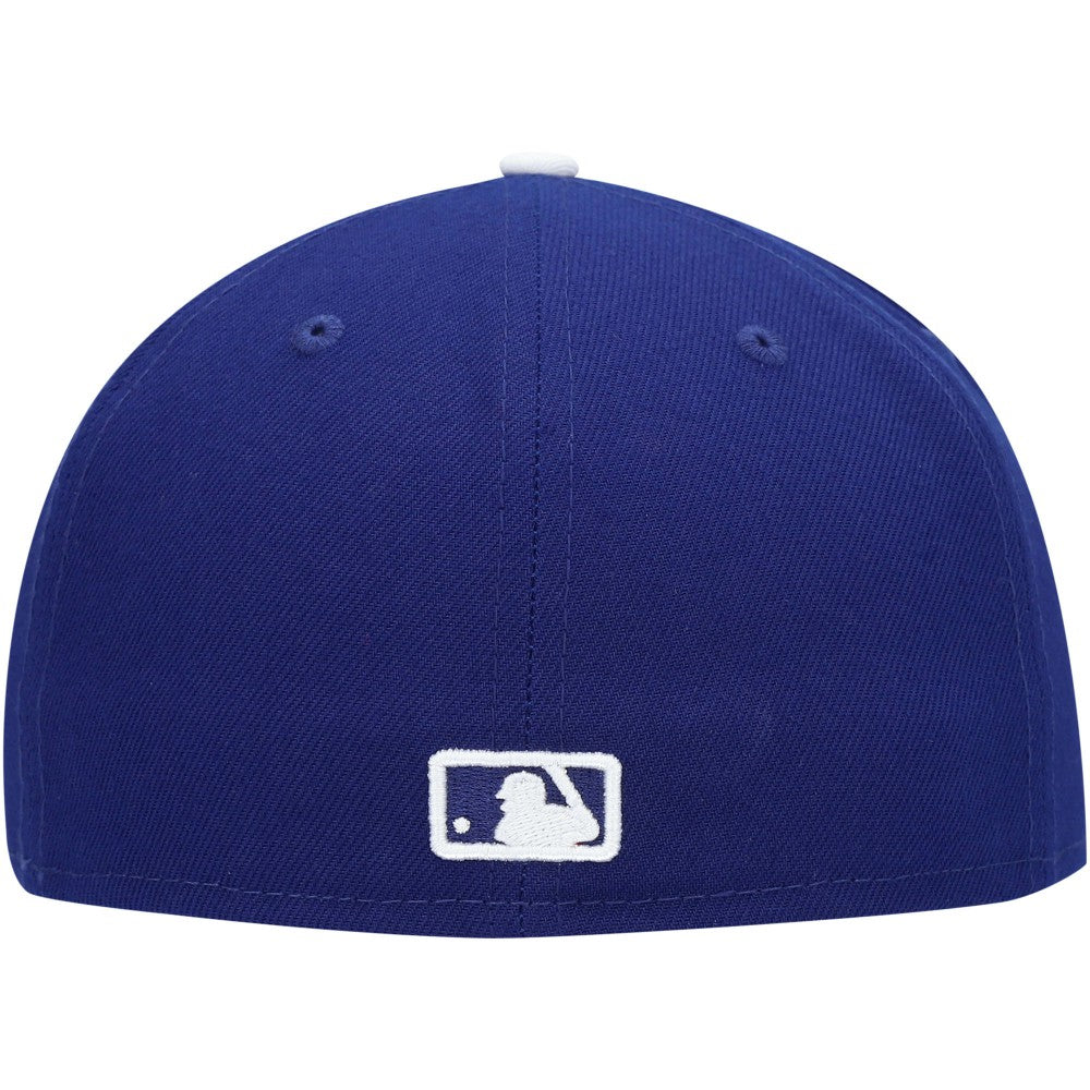 Royal Los Angeles Dodgers New Era White Logo 59FIFTY Fitted Hat