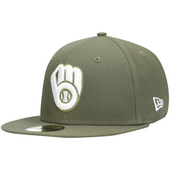 Olive Milwaukee Brewers New Era White Logo 59FIFTY Fitted Hat