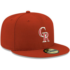 Red Colorado Rockies New Era White Logo 59FIFTY Fitted Hat