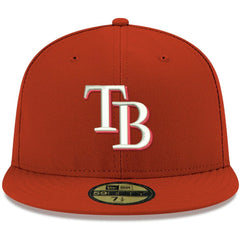 Red Tampa Bay Rays New Era White Logo 59FIFTY Fitted Hat