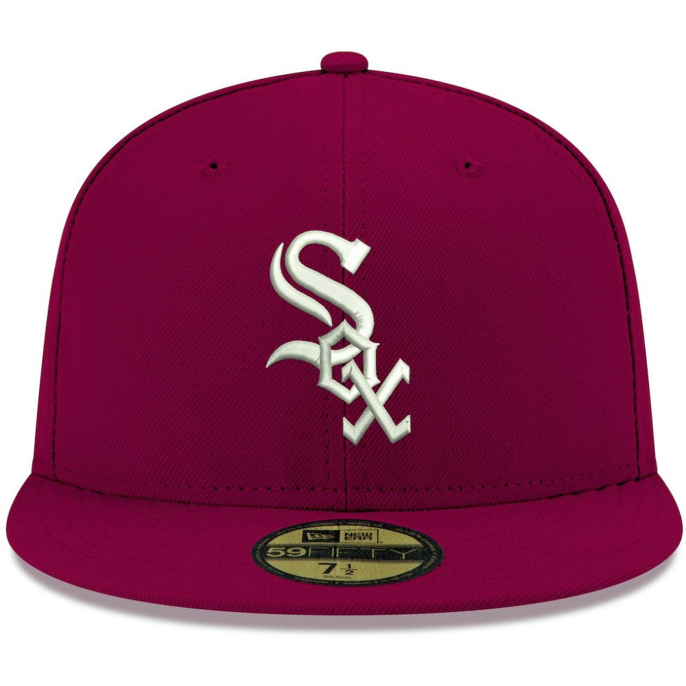 Cardinal Chicago White Sox New Era White Logo 59FIFTY Fitted Hat