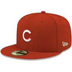 Red Chicago Cubs New Era White Logo 59FIFTY Fitted Hat
