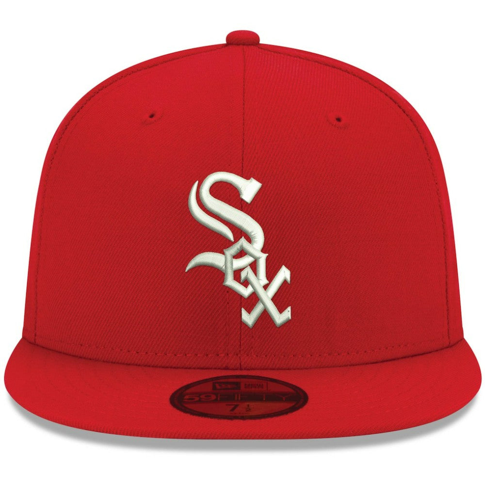 Red Chicago White Sox New Era White Logo 59FIFTY Fitted Hat
