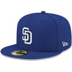 Royal San Diego Padres New Era White Logo 59FIFTY Fitted Hat
