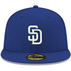 Royal San Diego Padres New Era White Logo 59FIFTY Fitted Hat