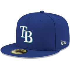 Royal Tampa Bay Rays New Era White Logo 59FIFTY Fitted Hat