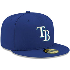 Royal Tampa Bay Rays New Era White Logo 59FIFTY Fitted Hat