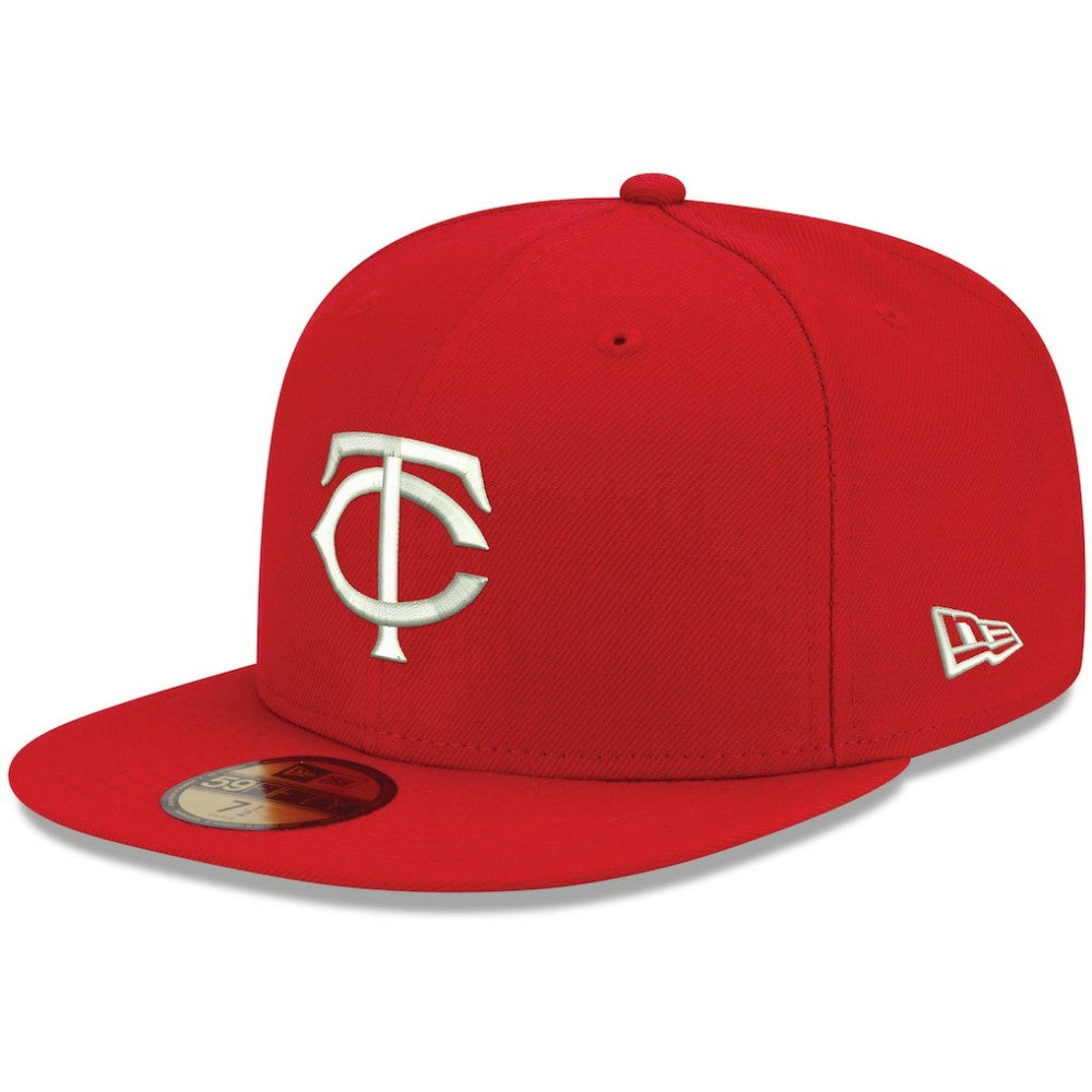 Red Minnesota Twins New Era White Logo 59FIFTY Fitted Hat