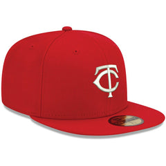 Red Minnesota Twins New Era White Logo 59FIFTY Fitted Hat