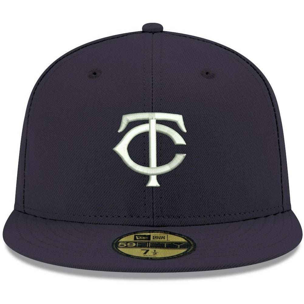 Navy Minnesota Twins New Era White Logo 59FIFTY Fitted Hat