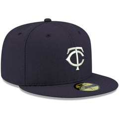 Navy Minnesota Twins New Era White Logo 59FIFTY Fitted Hat