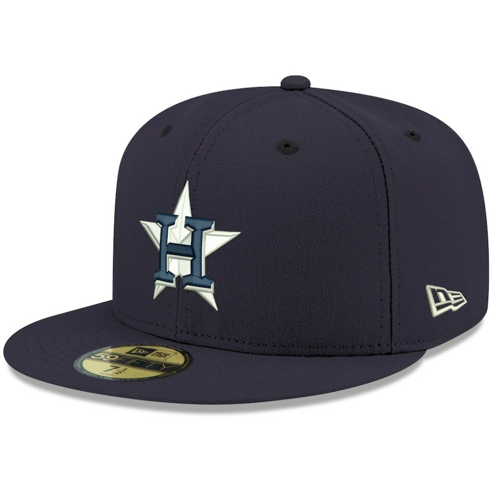 Navy Houston Astros New Era White Logo 59FIFTY Fitted Hat