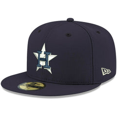 Navy Houston Astros New Era White Logo 59FIFTY Fitted Hat
