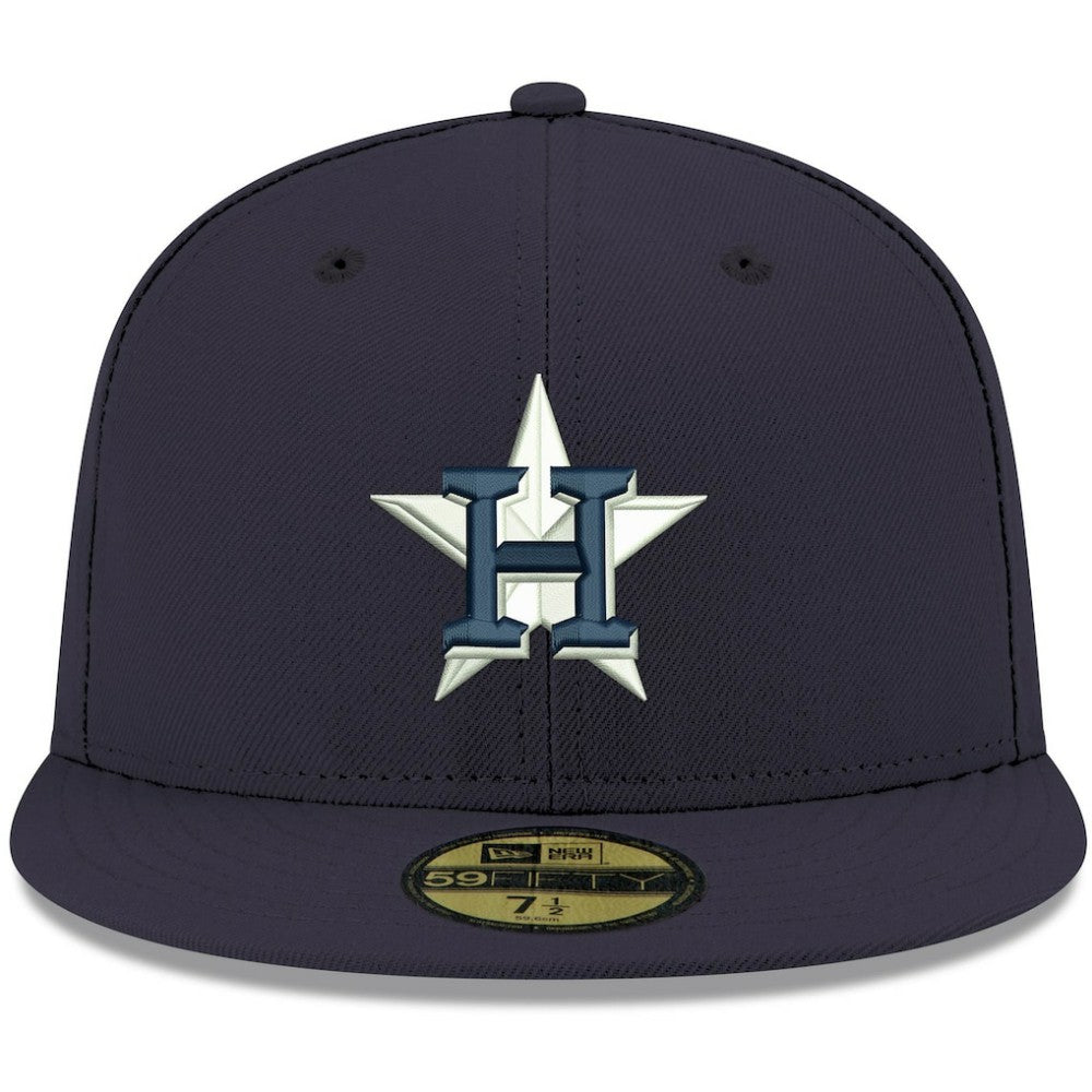 Navy Houston Astros New Era White Logo 59FIFTY Fitted Hat