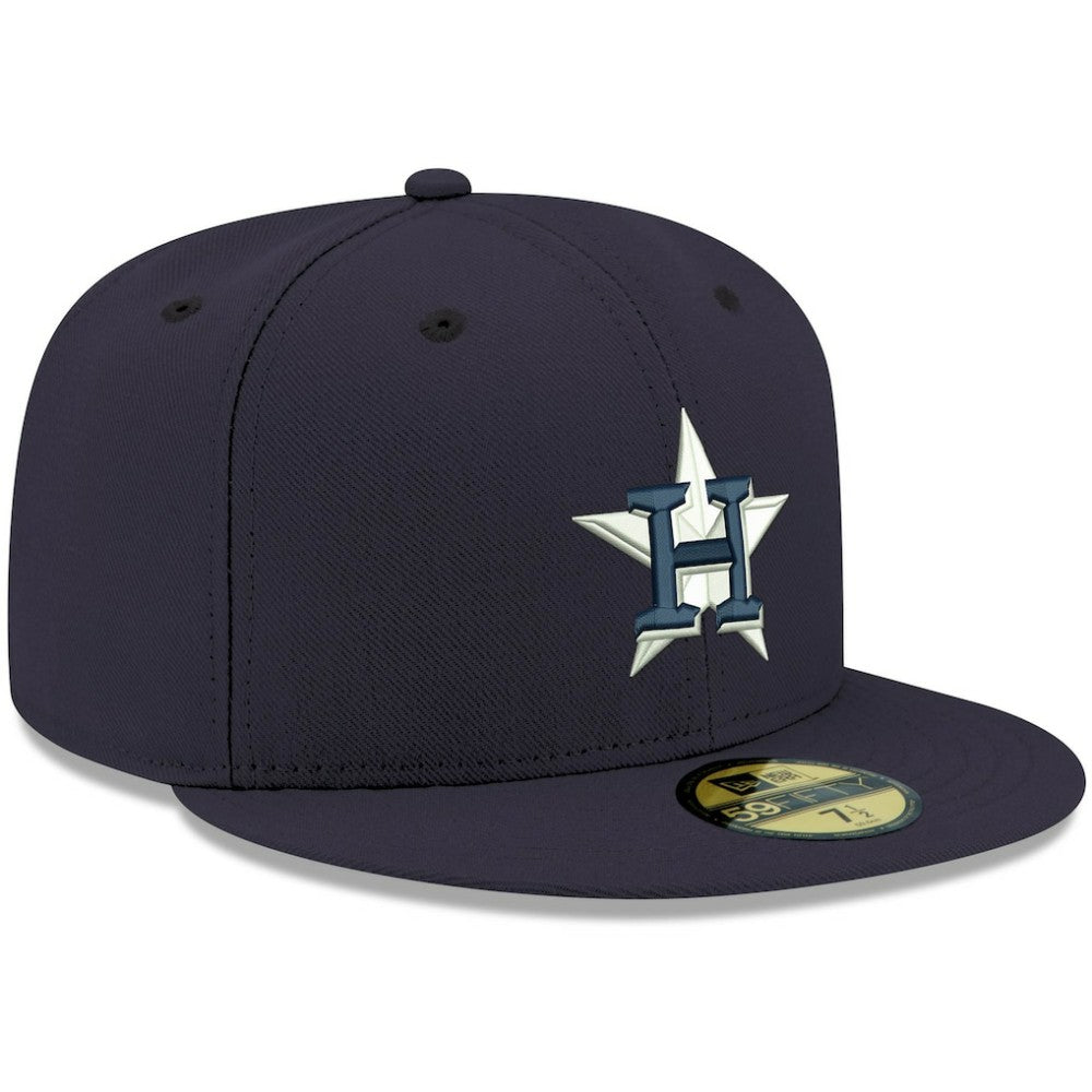 Navy Houston Astros New Era White Logo 59FIFTY Fitted Hat