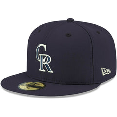 Navy Colorado Rockies New Era White Logo 59FIFTY Fitted Hat