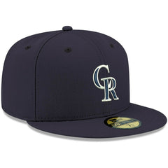 Navy Colorado Rockies New Era White Logo 59FIFTY Fitted Hat