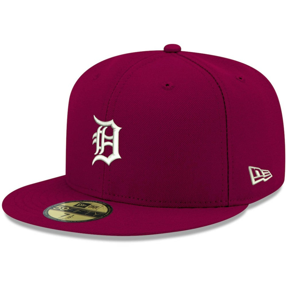 Cardinal Detroit Tigers New Era White Logo 59FIFTY Fitted Hat