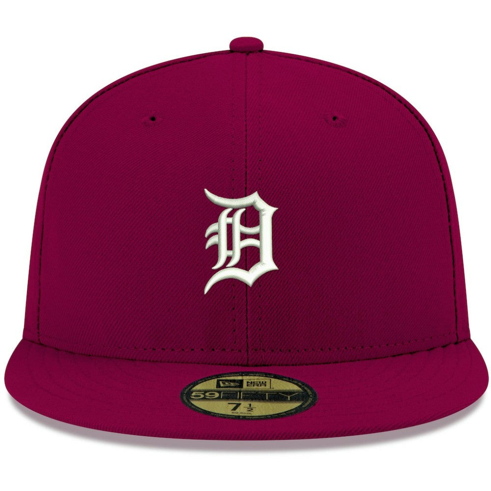 Cardinal Detroit Tigers New Era White Logo 59FIFTY Fitted Hat