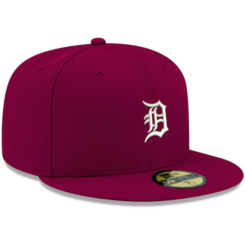 Cardinal Detroit Tigers New Era White Logo 59FIFTY Fitted Hat