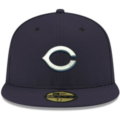 Navy Cincinnati Reds New Era White Logo 59FIFTY Fitted Hat