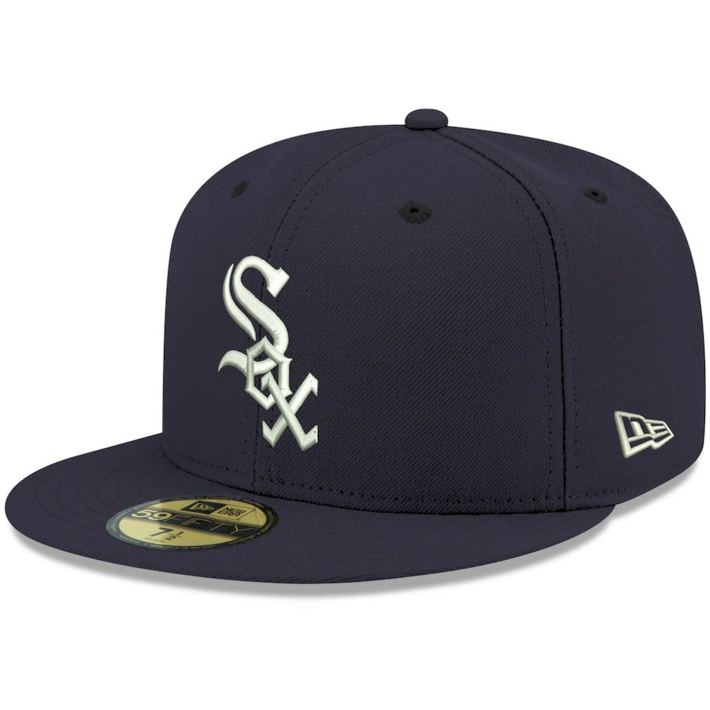 Navy Chicago White Sox New Era White Logo 59FIFTY Fitted Hat
