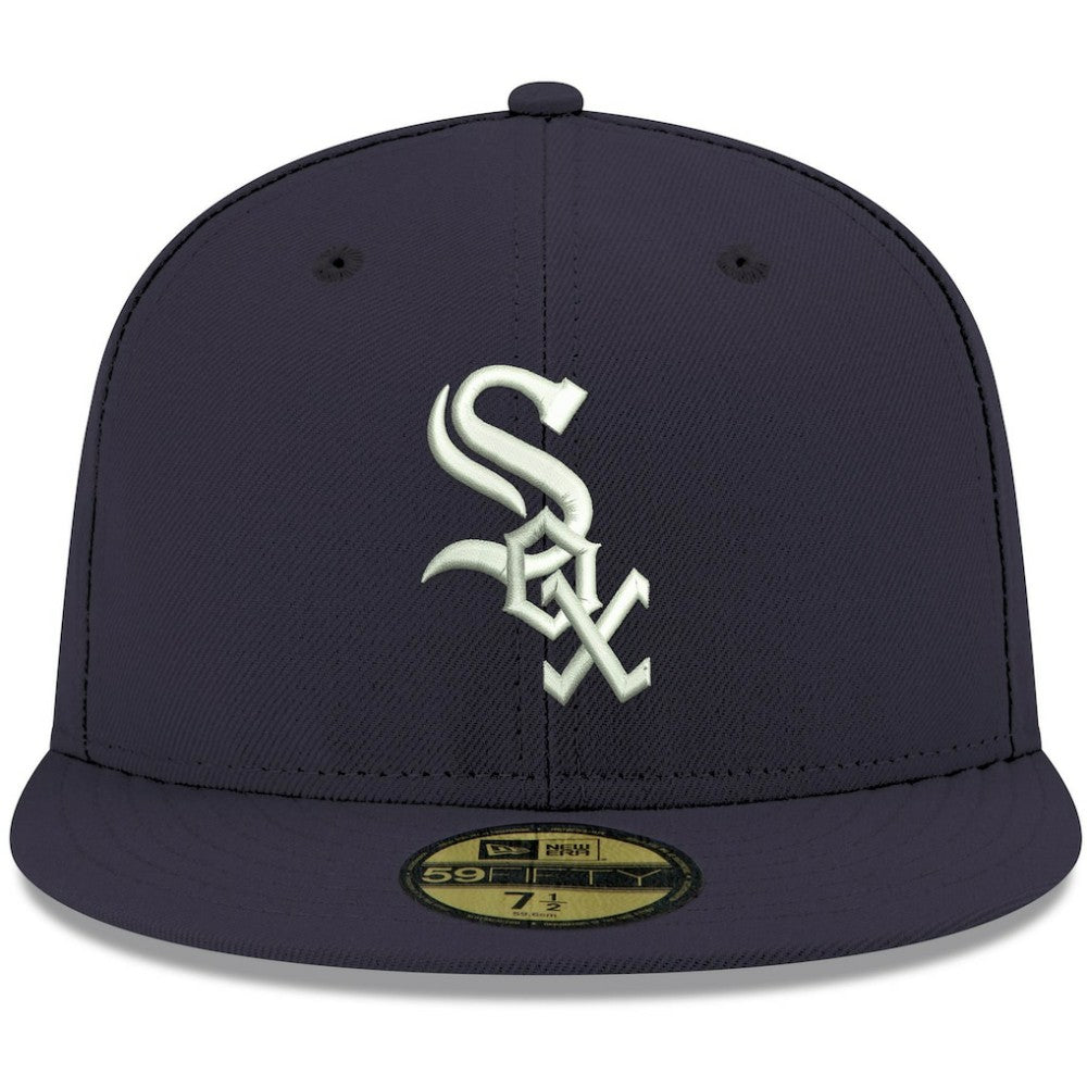 Navy Chicago White Sox New Era White Logo 59FIFTY Fitted Hat