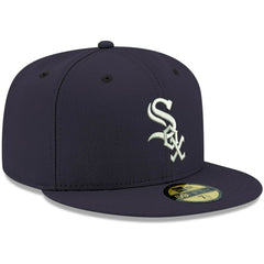 Navy Chicago White Sox New Era White Logo 59FIFTY Fitted Hat