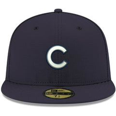 Navy Chicago Cubs New Era White Logo 59FIFTY Fitted Hat