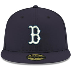 Navy Boston Red Sox New Era White Logo 59FIFTY Fitted Hat