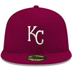 Cardinal Kansas City Royals New Era White Logo 59FIFTY Fitted Hat