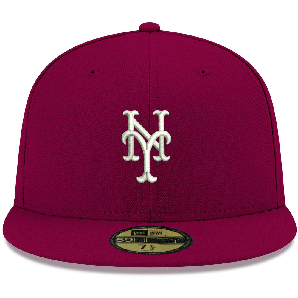 Cardinal New York Mets New Era White Logo 59FIFTY Fitted Hat