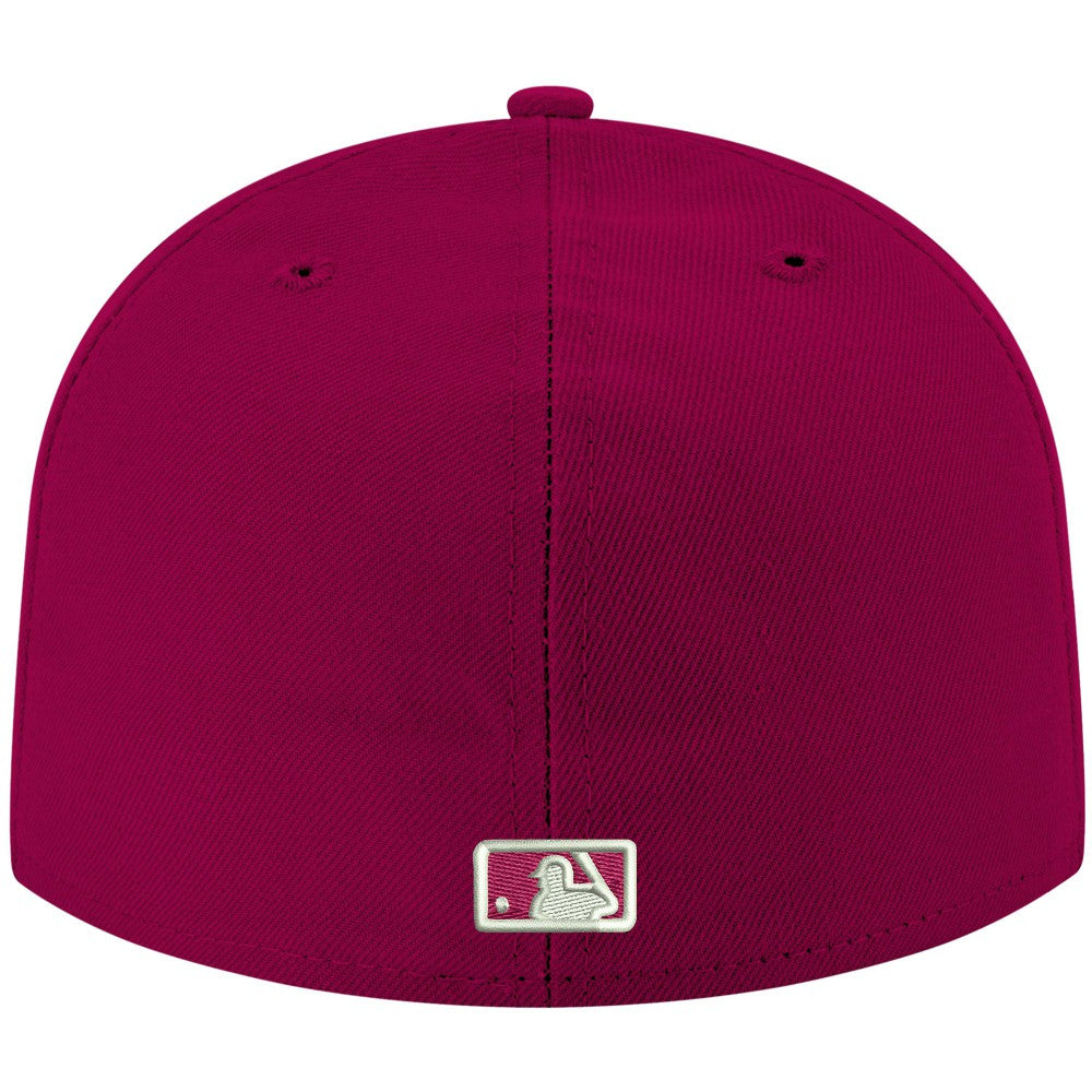 Cardinal New York Mets New Era White Logo 59FIFTY Fitted Hat