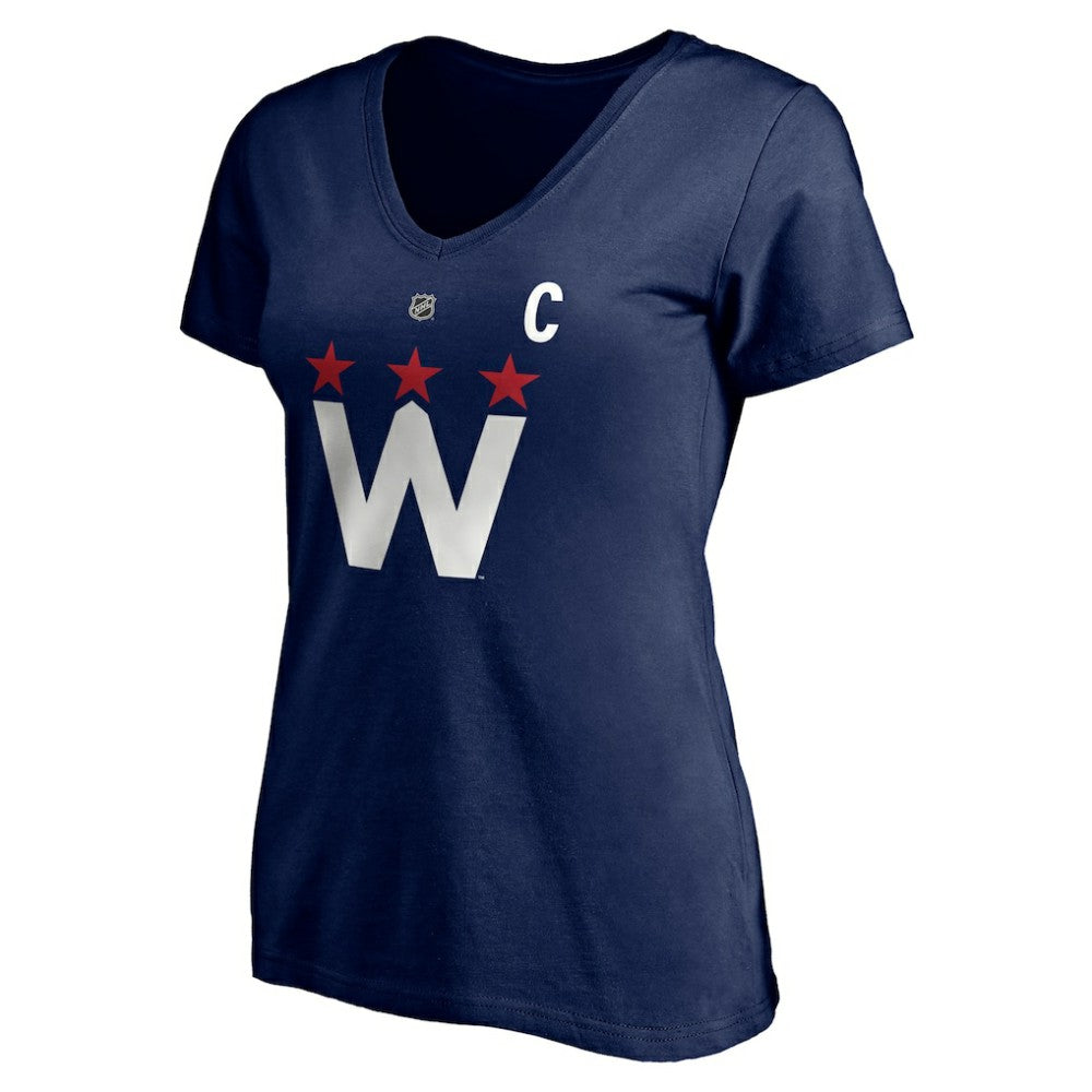 NHL Alexander Ovechkin Washington Capitals Fanatics Women's Authentic Stack Name & Number V-Neck T-Shirt