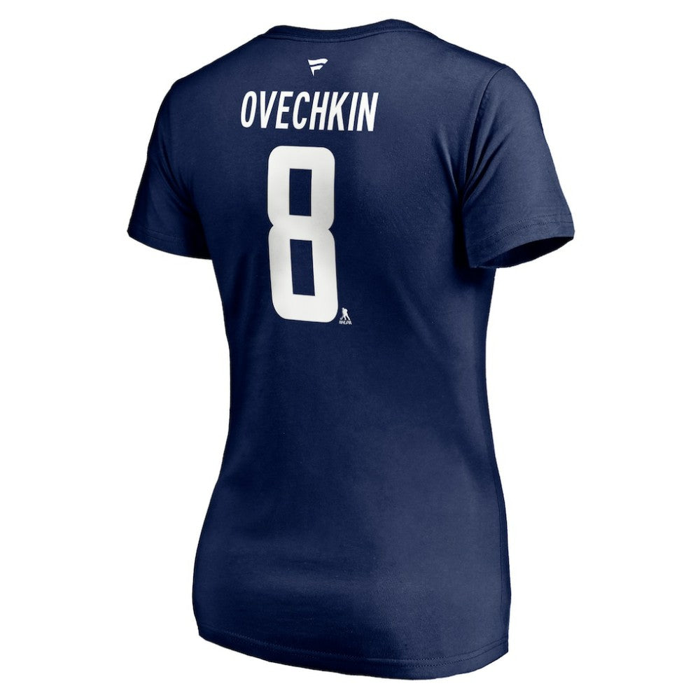 NHL Alexander Ovechkin Washington Capitals Fanatics Women's Authentic Stack Name & Number V-Neck T-Shirt
