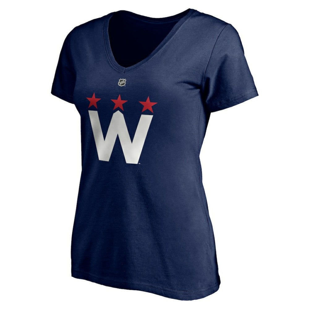 NHL Tom Wilson Washington Capitals Fanatics Women's Authentic Stack Name & Number V-Neck T-Shirt