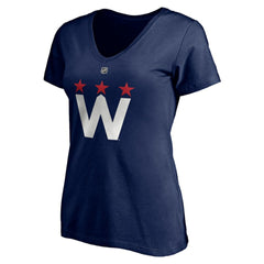 NHL Tom Wilson Washington Capitals Fanatics Women's Authentic Stack Name & Number V-Neck T-Shirt